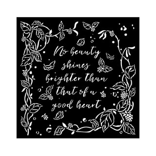 Stamperia 18x18cm Thick Stencil - Woodland Frame With Leaves