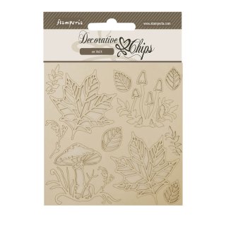 Stamperia 14x14cm Decorative Chips - Woodland Mushrooms and Leaves