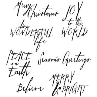 Tim Holtz Cling Stamps - Handwritten Holidays 1