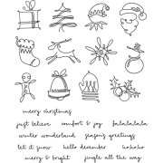 Tim Holtz Cling Stamps Large Set - December Doodles