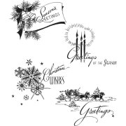 Tim Holtz Cling Stamps - Holiday Greetings