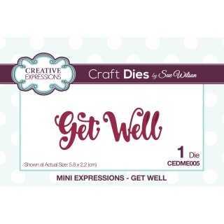 Sue Wilson Craft Die - Mini Expressions - Get Well