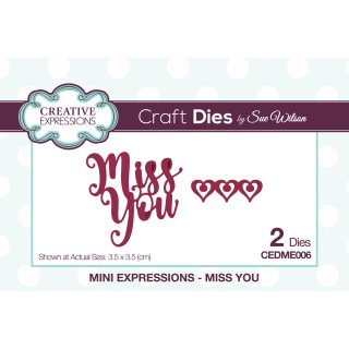 Sue Wilson Craft Die - Mini Expressions - Miss You