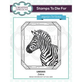 Sue Wilson Pre-cut Rubber Stamp - Safari Collection - Zebra