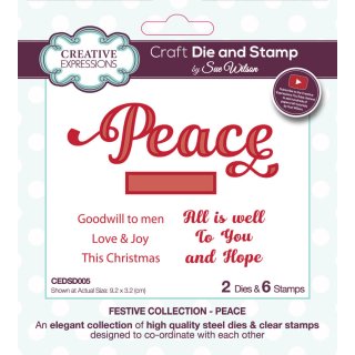 Sue Wilson Stamp and Die Set - Peace