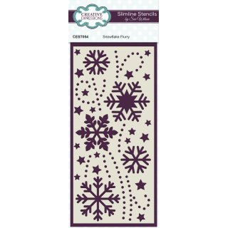 Sue Wilson Slimline Stencil - Snowflake Flurry