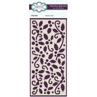 Sue Wilson Slimline Stencil - Winter Holly