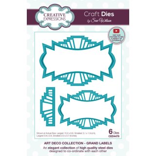 Sue Wilson Craft Die - Art Deco Collection - Grand Labels