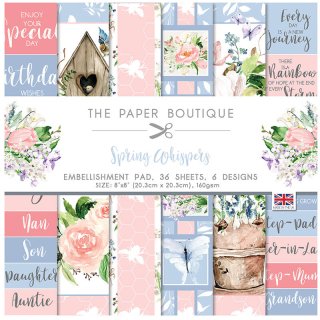 The Paper Boutique Spring Whispers 8x8 Embellishments Pad
