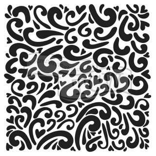 The Crafter's Workshop 6x6 inch Stencil - Heart Swirls