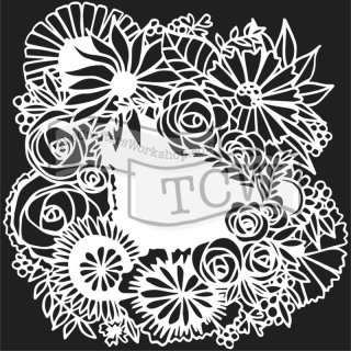 The Crafter's Workshop 6x6 inch Stencil - Floral Statement