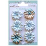 Handmade Paper Flowers - Aqua Blue Daisies - The Hobby House