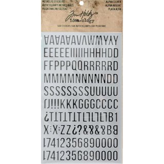 Tim Holtz Idea-ology - Metallic Stickers - Alpha Silver