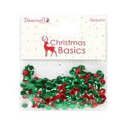 Dovecraft Christmas Basics Red and Green Sequins
