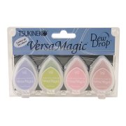 VersaMagic Dew Drop Chalk Ink Pad 4pc Set - Flower Pot