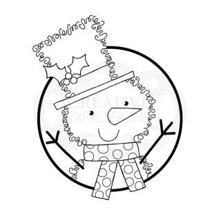 Woodware Clear Singles - Festive Fuzzies Mini Snowman