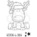 Woodware Clear Singles - Festive Fuzzies Reindeer