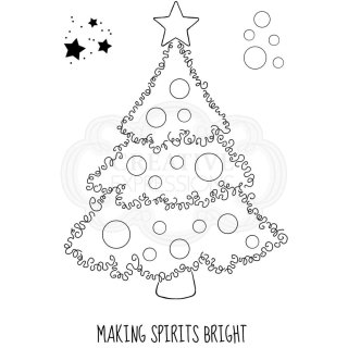 Woodware Clear Singles - Festive Fuzzies Christmas Tree