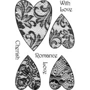 Woodware Clear Singles - Lace Hearts