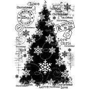Woodware Clear Singles - Snow Frosted Tree
