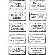 Woodware Clear Singles - Christmas Distressed Labels