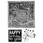 Woodware Clear Singles - Lino Cut Chicken in the Grass