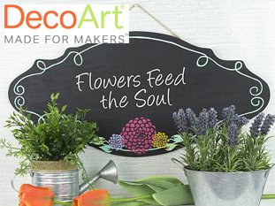 Create this stencilled sign using Americana multi-surface paints and the DecoArt Zinnia stencil