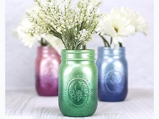 Made-Over Metallic Ombre Mason Jars