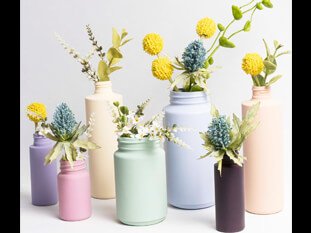 Use Apple Barrel Multi-Surface paint to create a unique and recycled centerpiece.