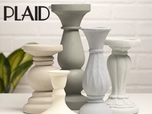 Give new life to your candlesticks with a layer of FolkArt Terra Cotta paint!