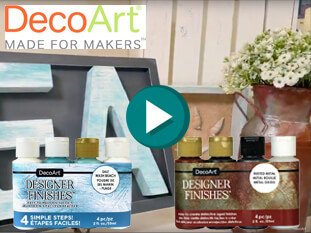 Learn how to use DecoArt's new Designer Finishes Kits to add a variety of finishes to your craft and DIY projects.